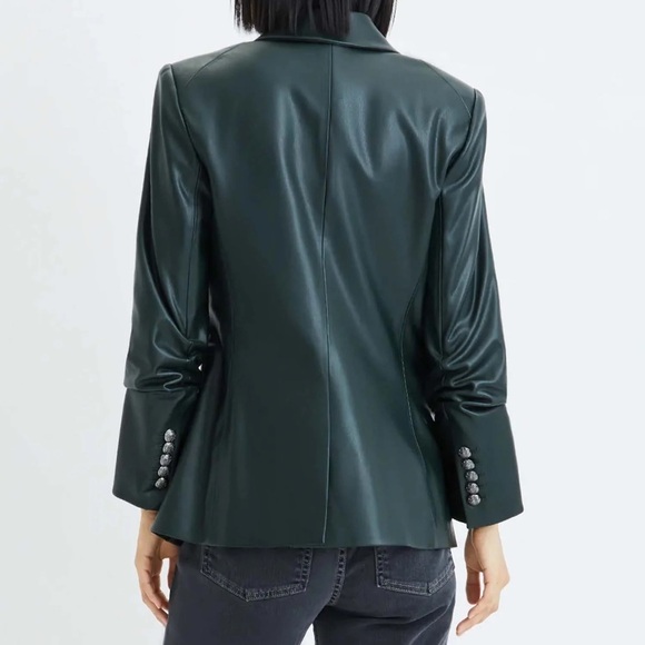 Veronica Beard Hollis Dickey Single-Breasted Faux Leather Jacket - Picture 5 of 10